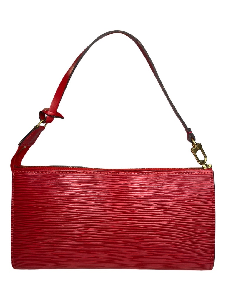 Louis Vuitton Pochette Accessoires Red Epi Leather Shoulder Bag 1998